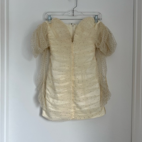 House of CB London XS Milana Ivory Crystal and Tulle Dress - Picture 6 of 13
